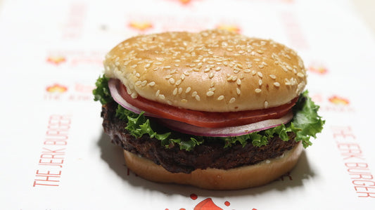 Plant-based vegan Jerk Mushroom Burgers